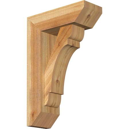 Olympic Slat Rough Sawn Bracket w/ Offset Brace, Western Red Cedar, 6"W x 16"D x 24"H
